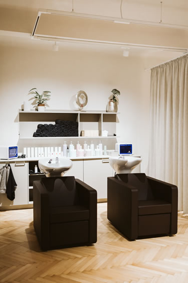 Bild der Waschplätze im großen Salon